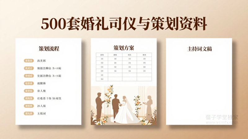 500 套婚礼司仪策划全套资料|主持词流程方案婚礼策划文案范本参考合集。-夏拾光 smvis