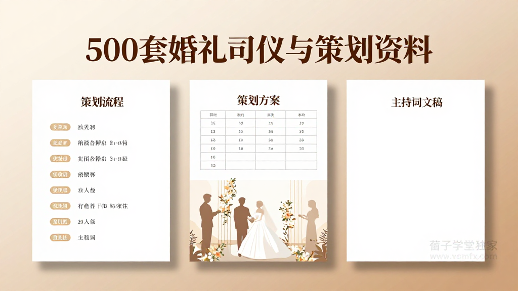 500 套婚礼司仪策划全套资料｜主持词流程方案婚礼策划文案范本参考合集。-夏拾光 smvis