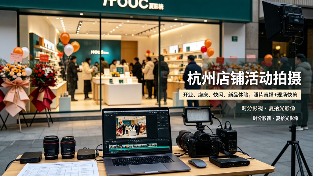 杭州门店店铺活动拍摄怎么做?线下开业、店庆促销照片直播+现场快剪要点-夏拾光 smvis
